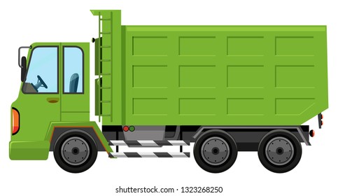 A trash truck on white background illustration