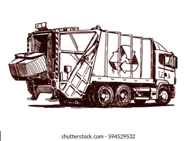 trash truck sketch