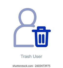Trash User and profile icon concept