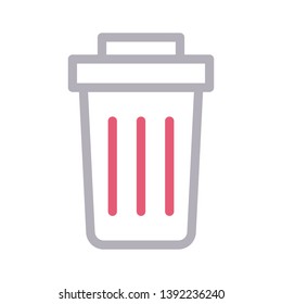 trash vector color line icon