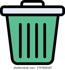 trash vector flat color icon 