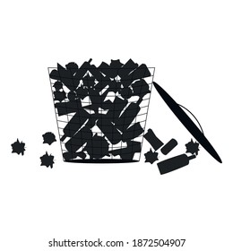 Trash vector. Garbage and messy garbage bin symbol