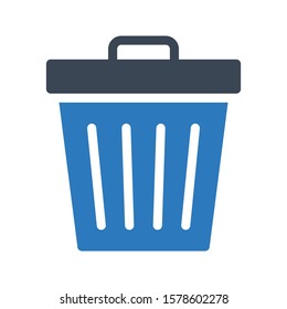 trash vector glyph color icon 