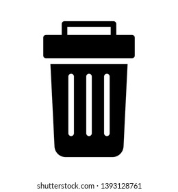trash vector glyph flat icon