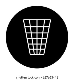 Trash vector icon button. Basket vector icon.