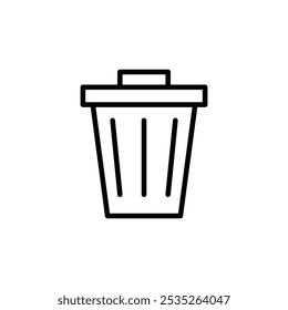Trash vector icon. Editable black stroke.