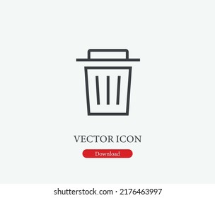 Trash vector icon. Editable stroke. Symbol in Line Art Style for Design, Presentation, Website or Mobile Apps Elements, Logo. Dustbin symbol illustration. Pixel vector graphics - Vector