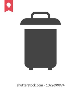 Trash vector icon, garbage symbol