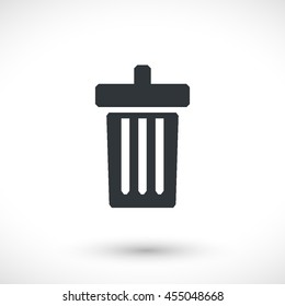 Trash vector icon. Graphic symbol for web design, logo. Gray glyph on a white background. Isolated sign.
