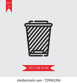 Trash vector icon, illustration symbol