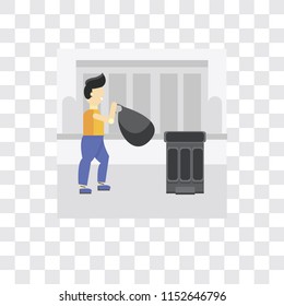 Trash vector icon isolated on transparent background, Trash logo concept