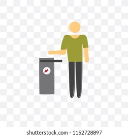 Trash vector icon isolated on transparent background, Trash logo concept