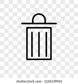 Trash vector icon isolated on transparent background, Trash logo concept