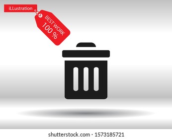 Trash vector icon , lorem ipsum Flat design