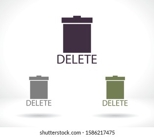 Trash vector icon , lorem ipsum Flat design