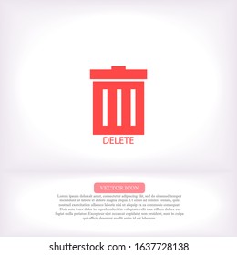 Trash vector icon , lorem ipsum Flat design