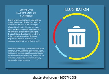 Trash vector icon , lorem ipsum Flat design