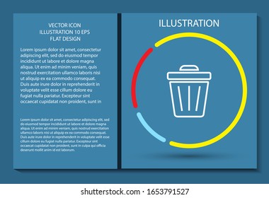 Trash vector icon , lorem ipsum Flat design