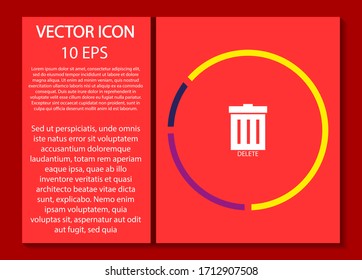 Trash vector icon , lorem ipsum Flat design