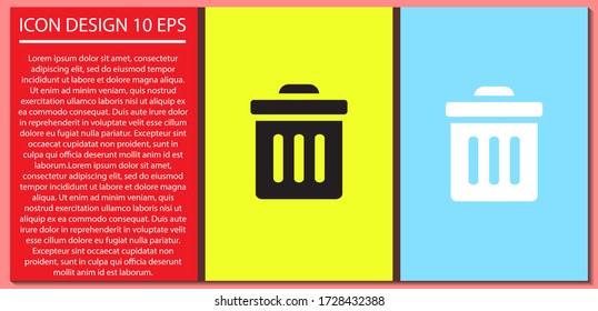 Trash vector icon , lorem ipsum Flat design