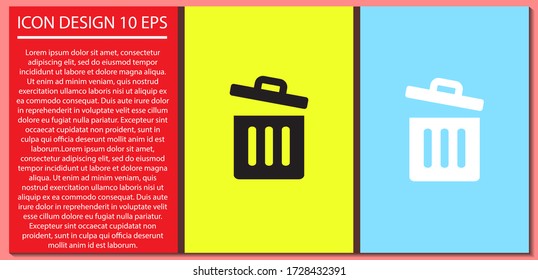 Trash vector icon , lorem ipsum Flat design