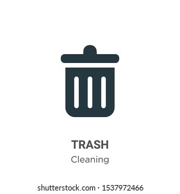 Trash vector icon on white background. Flat vector trash icon symbol sign from modern cleaning collection for mobile concept and web apps design.