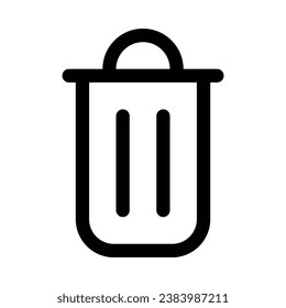 icono del vector de la basura sobre fondo blanco