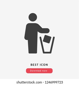 Trash vector icon, reuse symbol. Linear style sign for mobile concept and web design. Trash and bird symbol logo illustration. vector graphics - Vector.