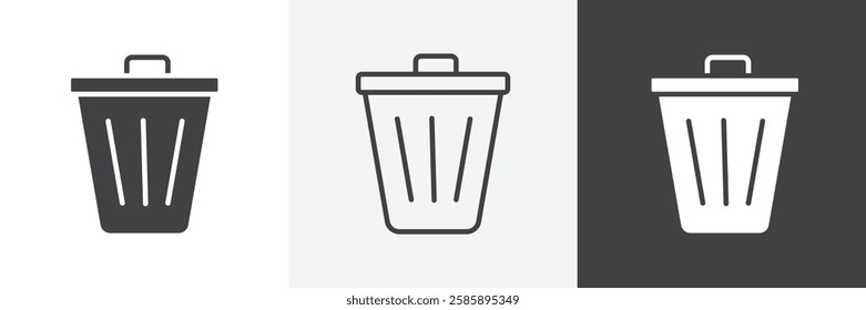 Trash vector icons collection graphic designs for ui designs