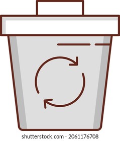 trash Vector illustration on a transparent background. Premium quality symbols.Vector line flat color icon for concept and graphic design.