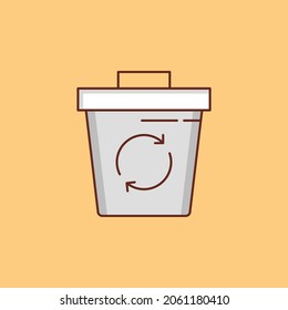 ilustración de trash Vector en un fondo transparente. Símbolos de calidad superior.Icono de color plano de línea vectorial para el concepto y el diseño gráfico.