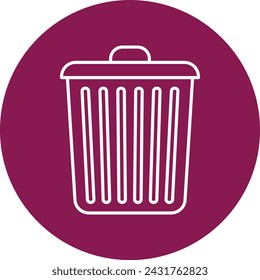 Trash Vector Line Circle Icon