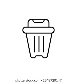 Trash Vector Line Symbol. Perfect for web sites, books, stores, shops. Editable stroke in minimalistic outline style