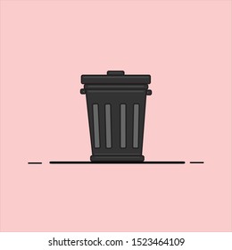 Trash vector on pink background