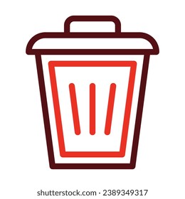 Trash Vector Thick Line Two Color Icons For Personal And Commercial Use.
