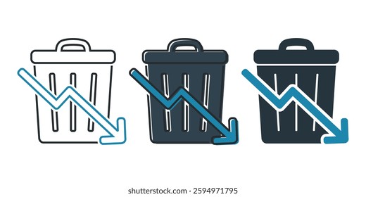 Trash, waste reduction icon. illustration vector