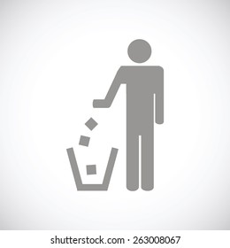 Trash web black icon on a white background. Vector symbol