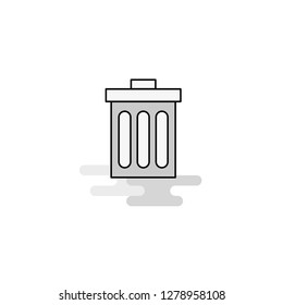 Trash Web Icon. Flat Line Filled Gray Icon Vector