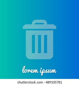 Trash White stroke fill with blue & green gradient background Icon / Logo Design