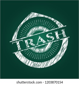 Trash written on a blackboard