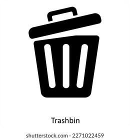 trashbin and garbage icon concept