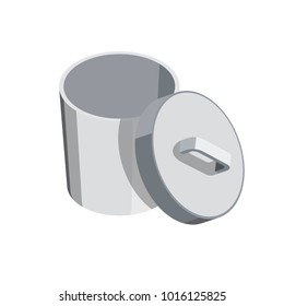 Trashcan in 3D isometric style