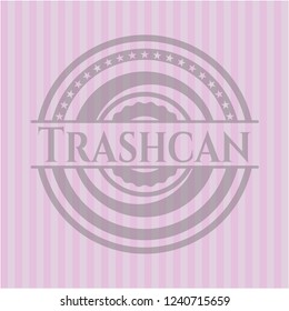 Trashcan badge with pink background