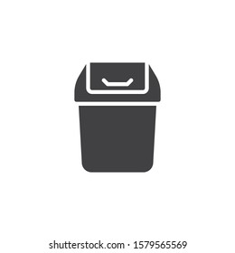 Trashcan basket vector icon. filled flat sign for mobile concept and web design. Garbage Bin glyph icon. Symbol, logo illustration. Vector graphics