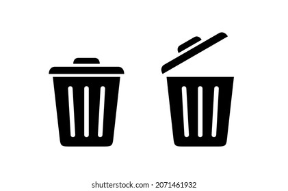 bin de Trashcan, borrar. Pictograma de la papelera. Icono de la canasta de vectores. Símbolo aislado sobre fondo blanco.