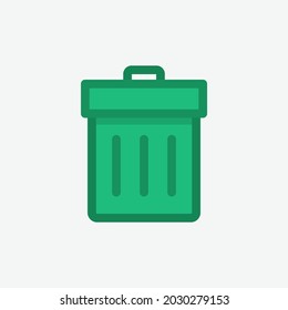 Trashcan Can Symbol Flat Vector Icon