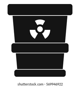 Trashcan containing radioactive waste icon. Simple illustration of trashcan containing radioactive waste vector icon for web