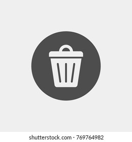 Trashcan flat vector icon