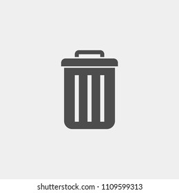 Trashcan flat vector icon. Garbage flat vector icon. Garbage container flat vector icon