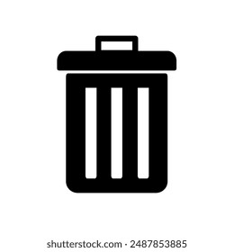 trashcan, garbage can - vector icon	